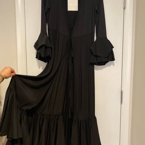 Diane Von Furstenberg Puff Sleeve Silk Wrap Dress - Picture 2 of 4